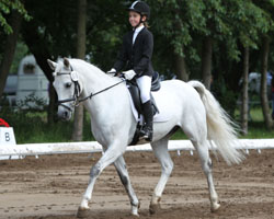 Lotta Schröder aus Dersekow siegte in der Pony Adrerssur auf Candy for fun (Foto) und wurde auf Haeram Zweite in der Dressur und im Stilgeländeritt. Foto: Wego