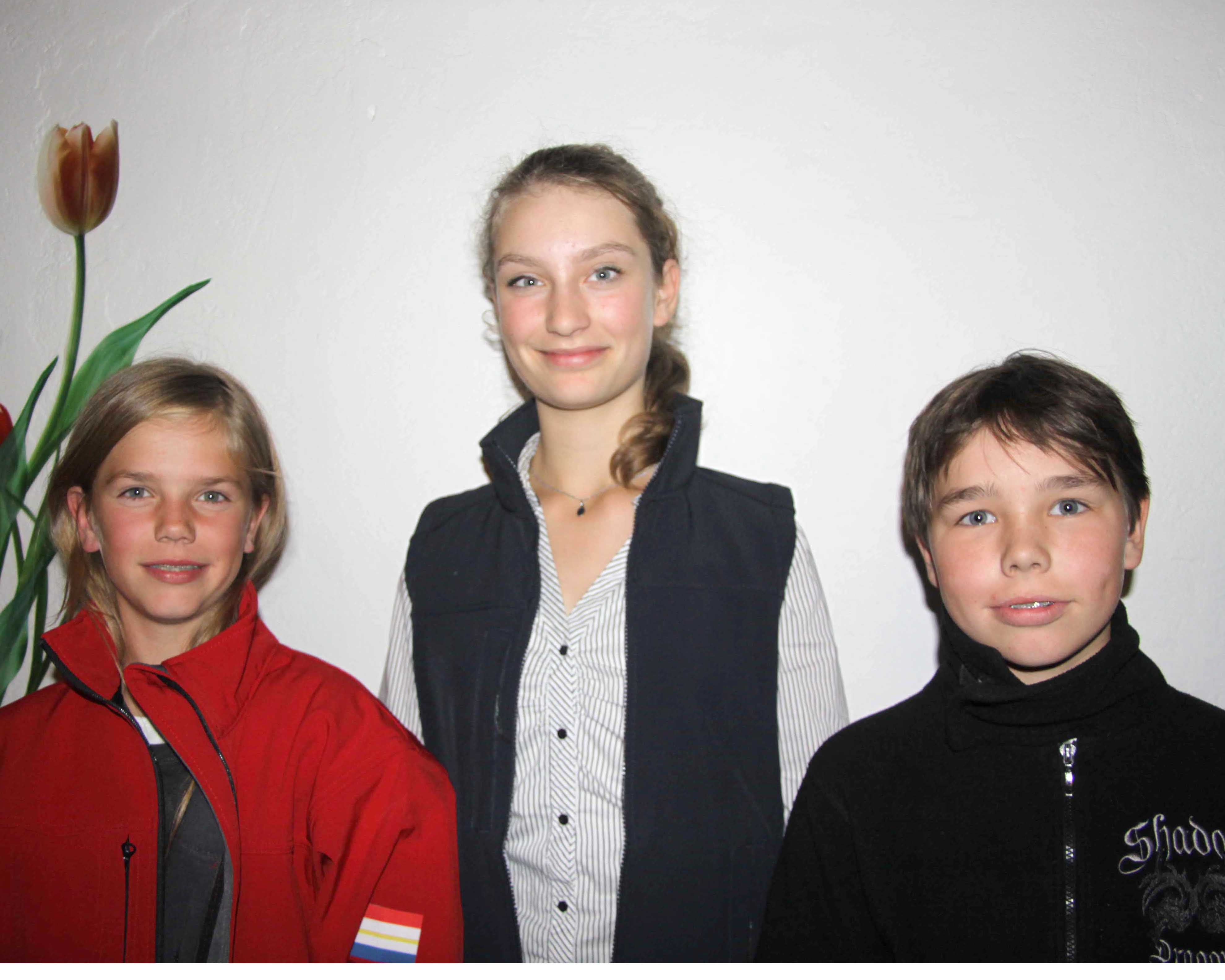 Die Besten im CCF-Cup: v.l. Jule Christin Gürgens, Nice Sophie Forler und Jacob Kuhlke. Foto: Wego