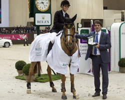 Die Australierin Edwina Tops-Alexander hat die 6. Station des Weltcups in Genf gewonnen. Foto: FEI/Hippo