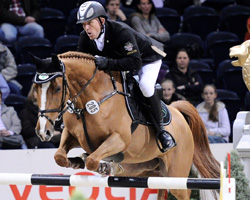 Thomas Kleis gewann mit Questa Vittoria das Championat der Landesmeister in Braunschweig. Foto: Frieler