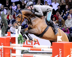 Der Italiener Emanuele Gaudiano gewann mit Cocoshynsky Das VEOLIA Championat von Braunschweig. Foto: Frieler