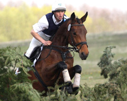 Mit der fünfjährigen Mecklenburger Stute Charlize (v. Champion De Cord gewann Andreas Brandt in Liepe die Geländepferdeprüfung Klasse A mit 8,8 und Klasse L mit 8,5. Foto: Lohrmann
