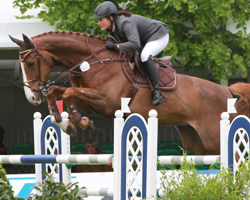 Das Springderby von Poznan gewann die 25-jährige Anna Jürgens aus Polzow auf dem zehnjährigen Mecklenburger Askari-Sohn Amageddon. Foto: Jutta Wego