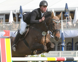 Auf der achtjährigen Mecklenburger Stute Chantal (v. Chacco-Blue) wurde André Plath im Derby von Poznan Vierter. Foto: Wego