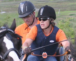 Felix Dallmann aus Friedland startete in Höselhurst bei Pony-Zweispännern. Foto: Wego