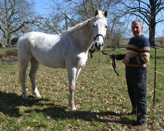 FIPS im Alter von 30 Jahren mit seinem langjährigen Reiter Gerold Füsting. Foto: privat