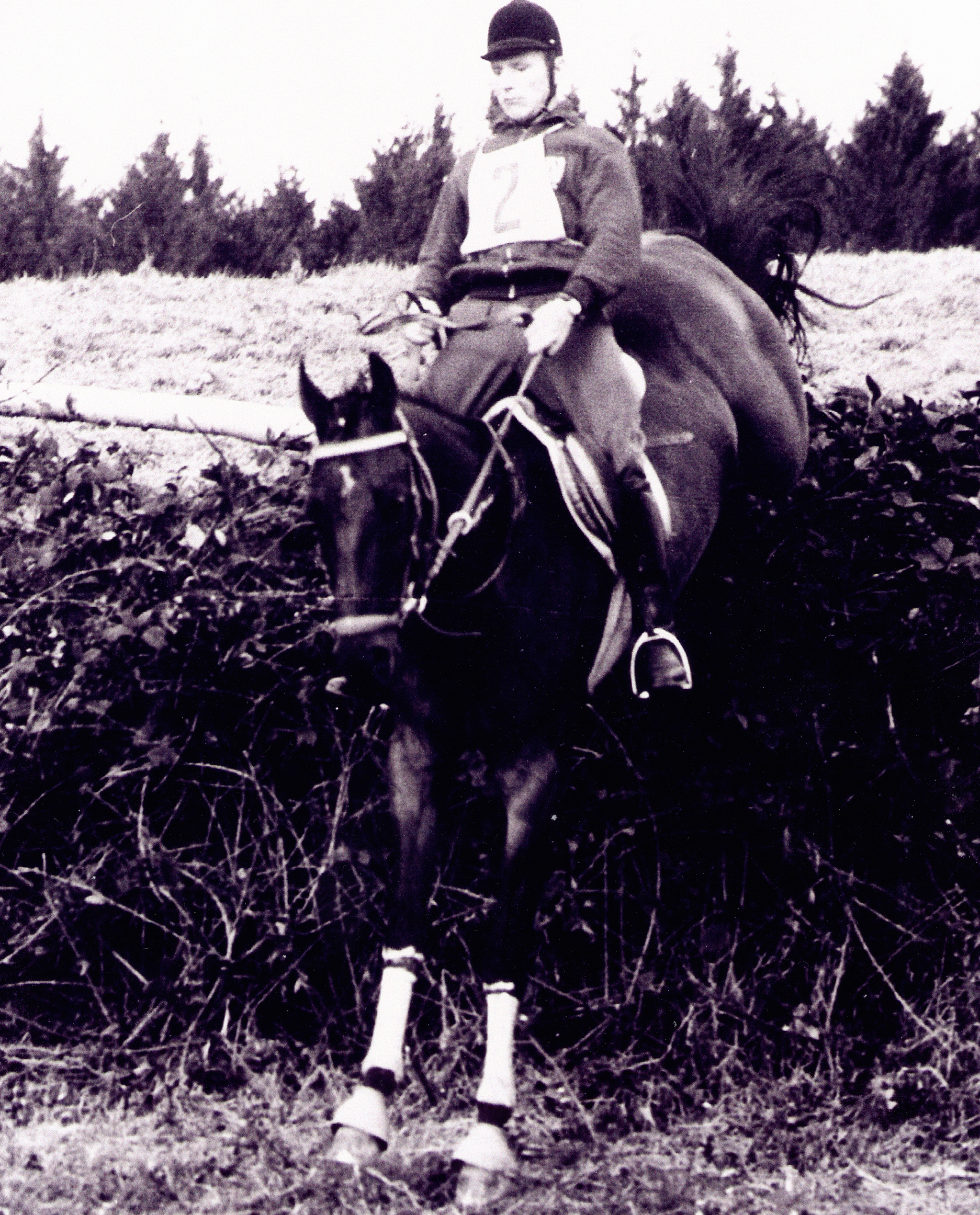 Sehr erfolgreich war Uwe Plank als Militaryreiter mit Kranich - hier 1970 Albertovic. Foto: Archiv Begall 