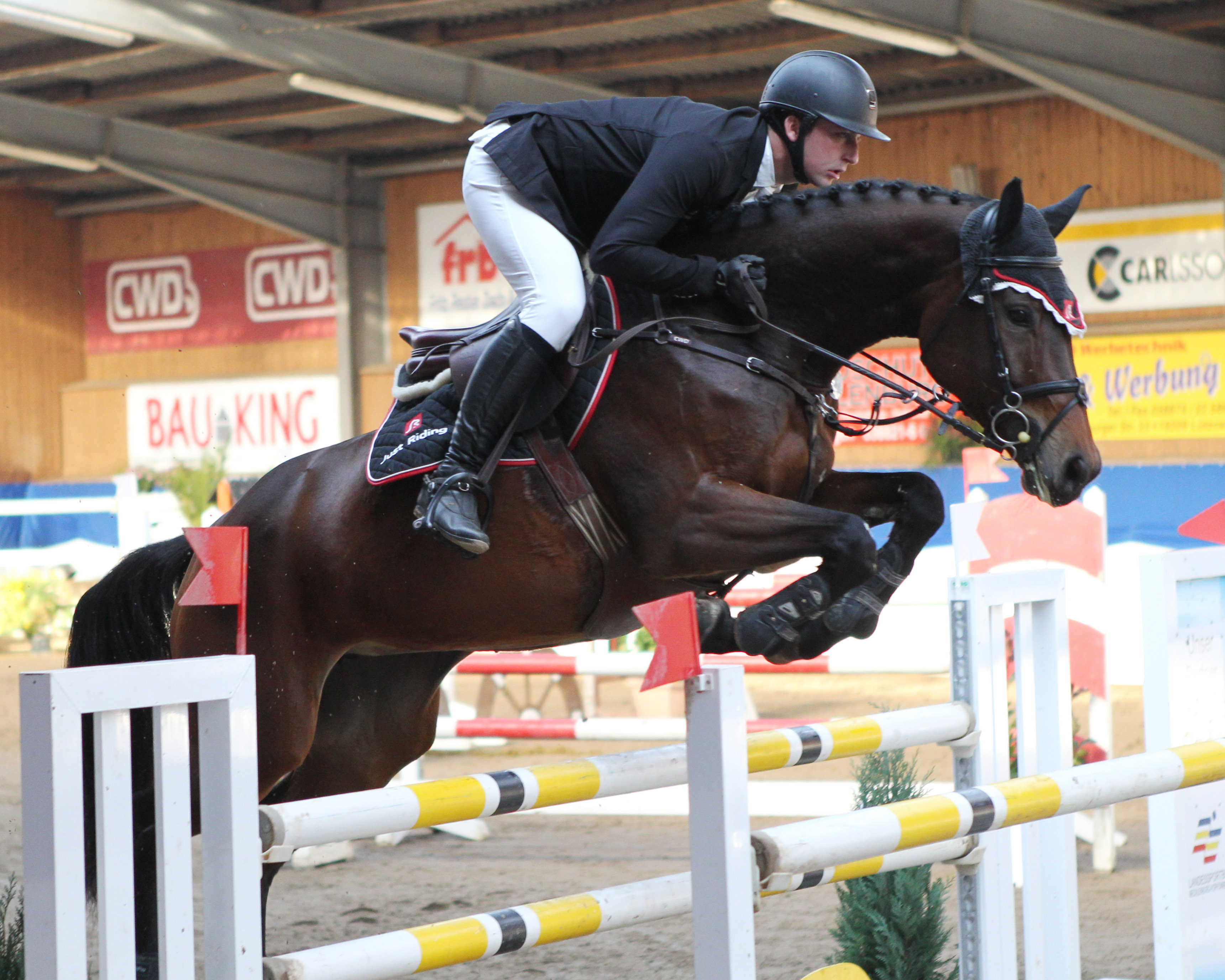 Paul Wiktor vom RFV Trent wurde in Negernbötel im Zwei-Sterne M-Springen Zweiter mit Cornadina, gewann zwei andere Springen und ritt insgesamt viermal ins Geld. Foto: Jutta Wego