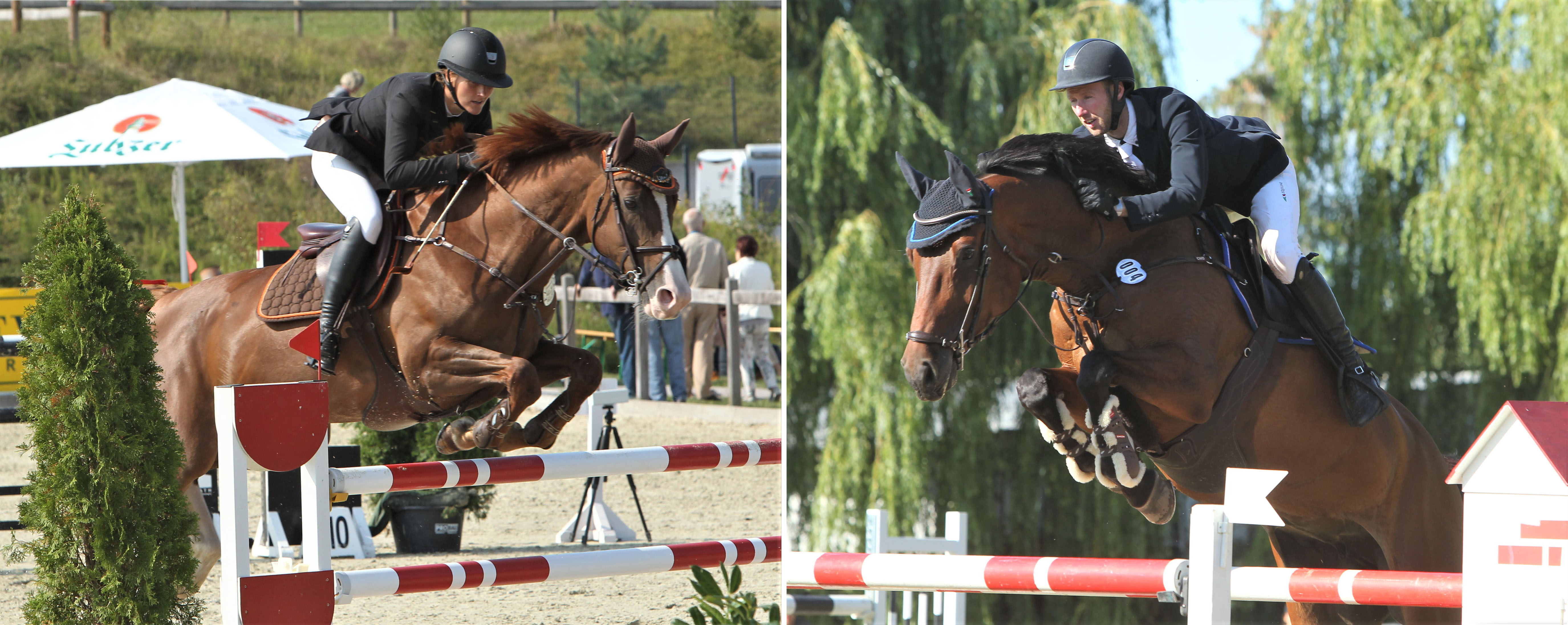 Anna Ebel-Jürgens - hier mit Charletta - reitet für den RSV Polzow (Rang 6). Sven Göller im Sattel von Alhaya, er reitet für den RFV Landgestüt Redefin (Rang 10). Fotos: Jutta Wego