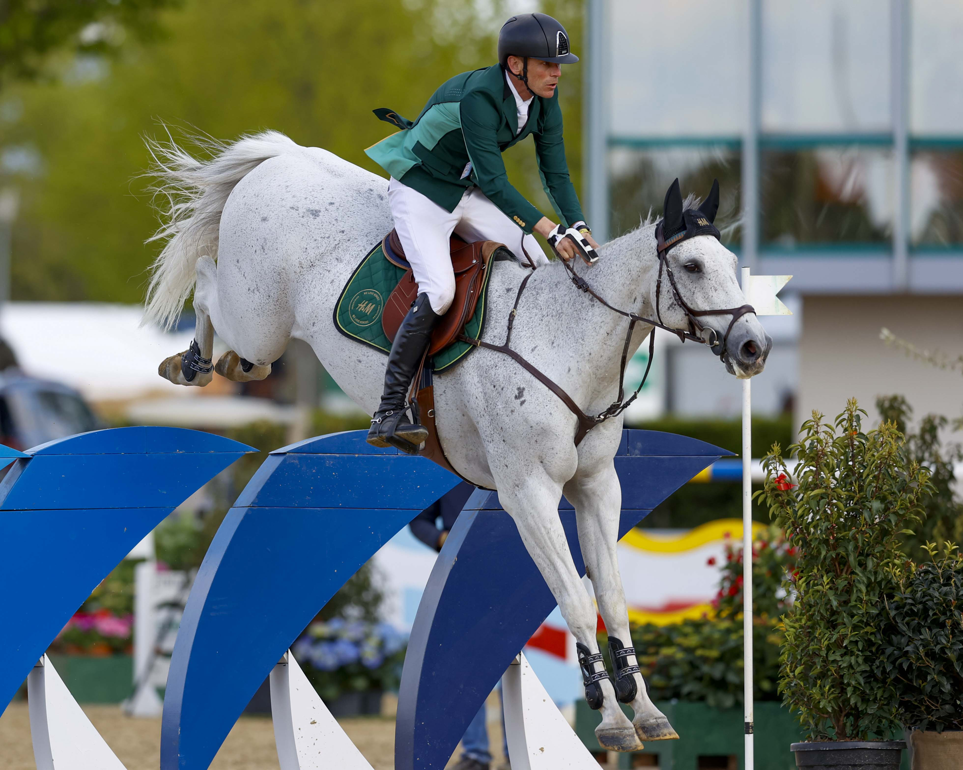 Der Schwede Peder Fredricson hat mit seinem 15-jährigen Wallach Catch Me Not S das Championat von Mannheim gewonnen. © Sportfoto Lafrentz