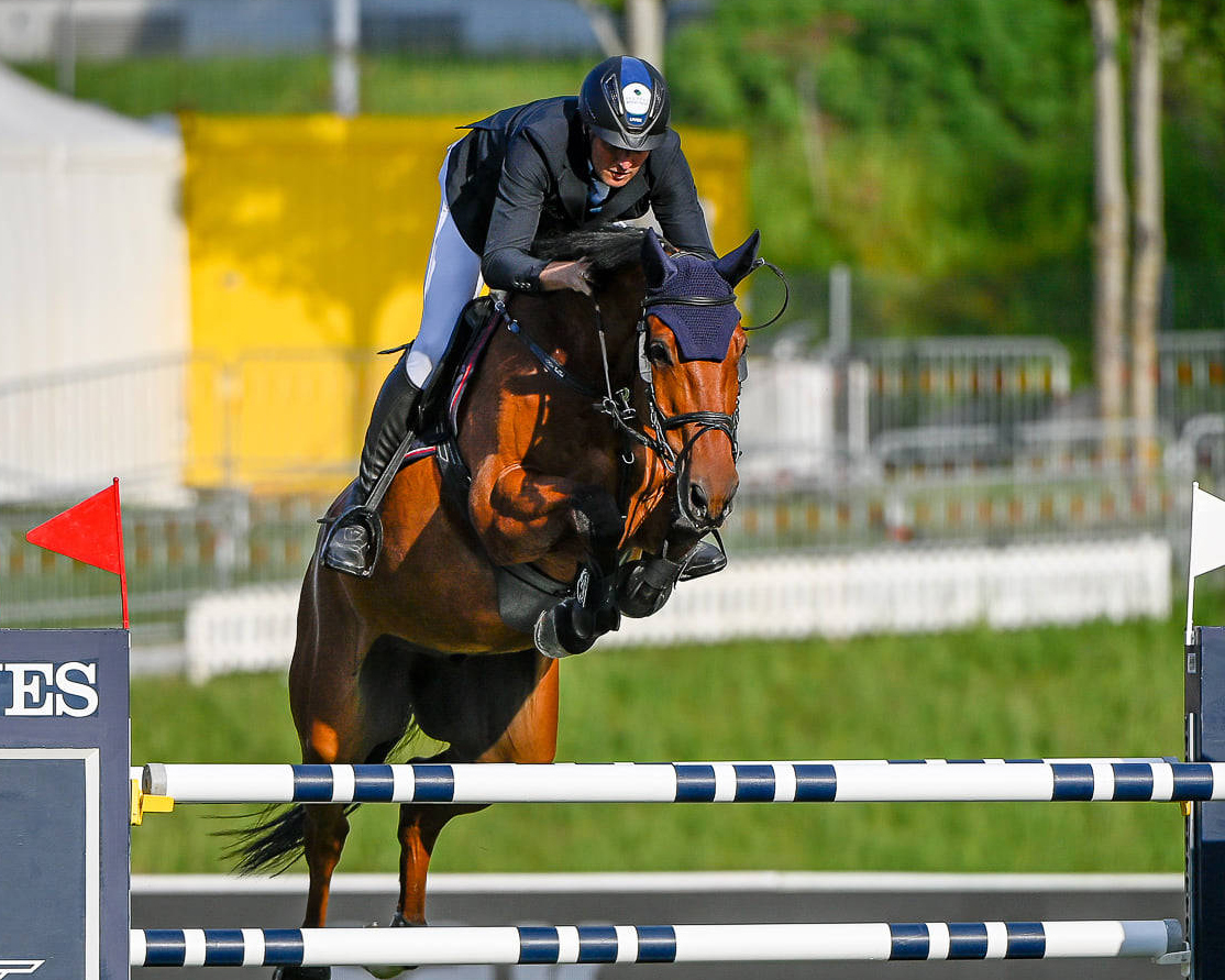 André Thieme (Plau am See) gewann auf dem 10-jährigen Conacco das 1,50m Auftaktspringen der Großen Tour beim CSIO in St. Gallen. © CSIO St.Gallen