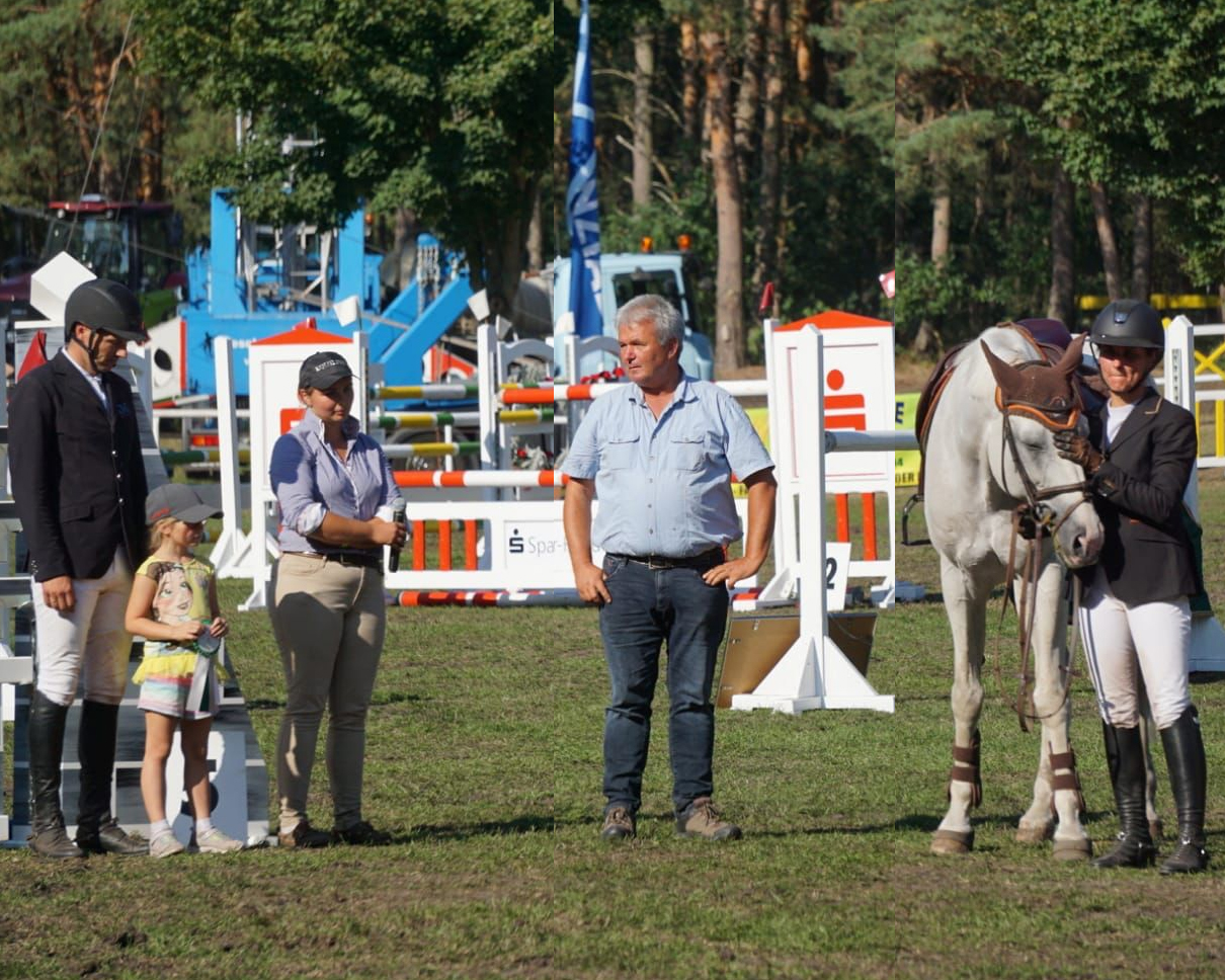 Marin Jürgens 2019 bei der Verabschiedung von Levado in den Ruhestand mit seinen Kindern Anna (r.), Elisabeth, Enkelin Emma und Schwiegersohn Ulf Ebel. ©privat