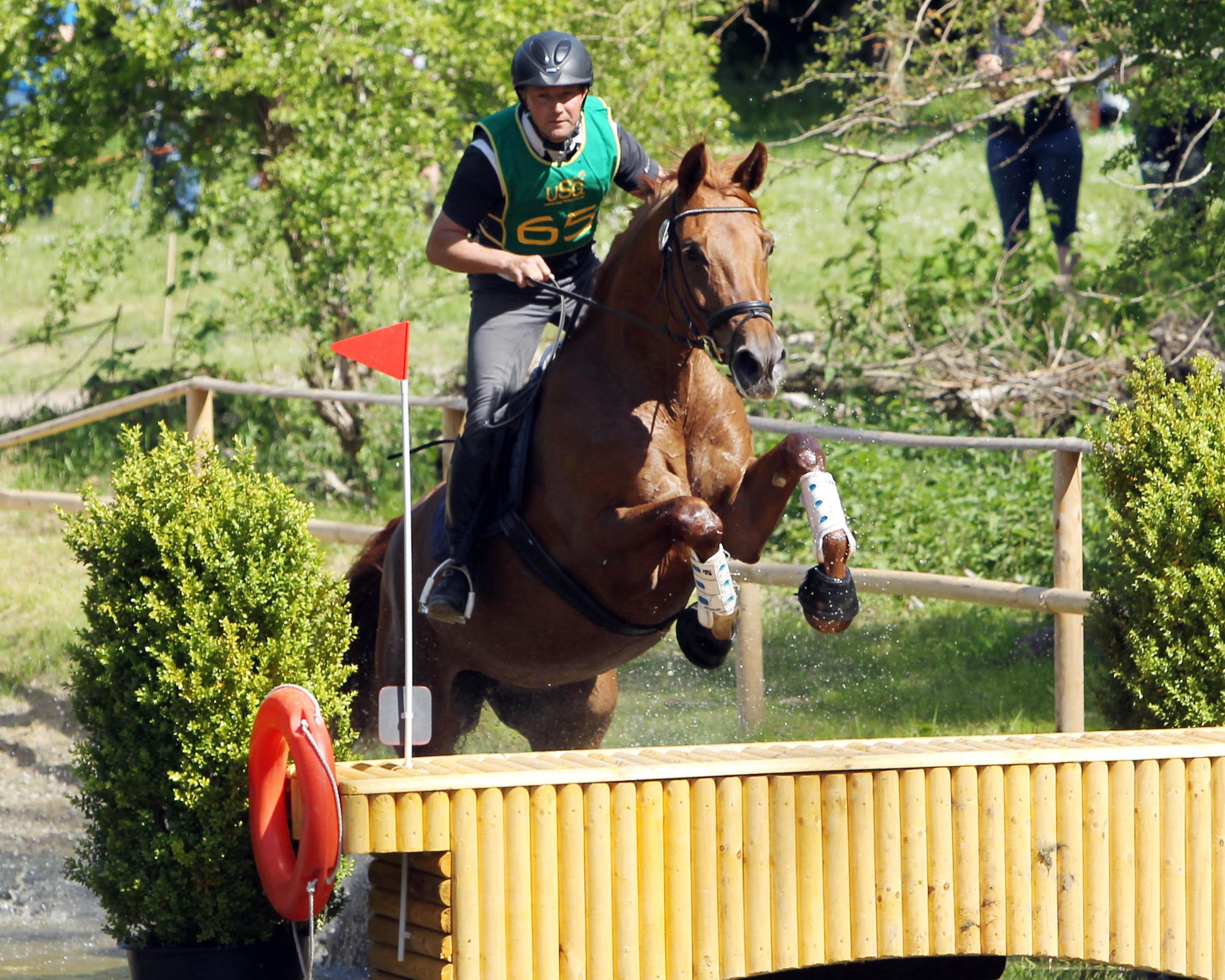 Der alte und neue Landesmeister der Ü25 Reiter ist der 49-jährige Andreas Brandt aus Neuendorf mit der Trakehner Stute Sonnenlicht. © Jutta Wego