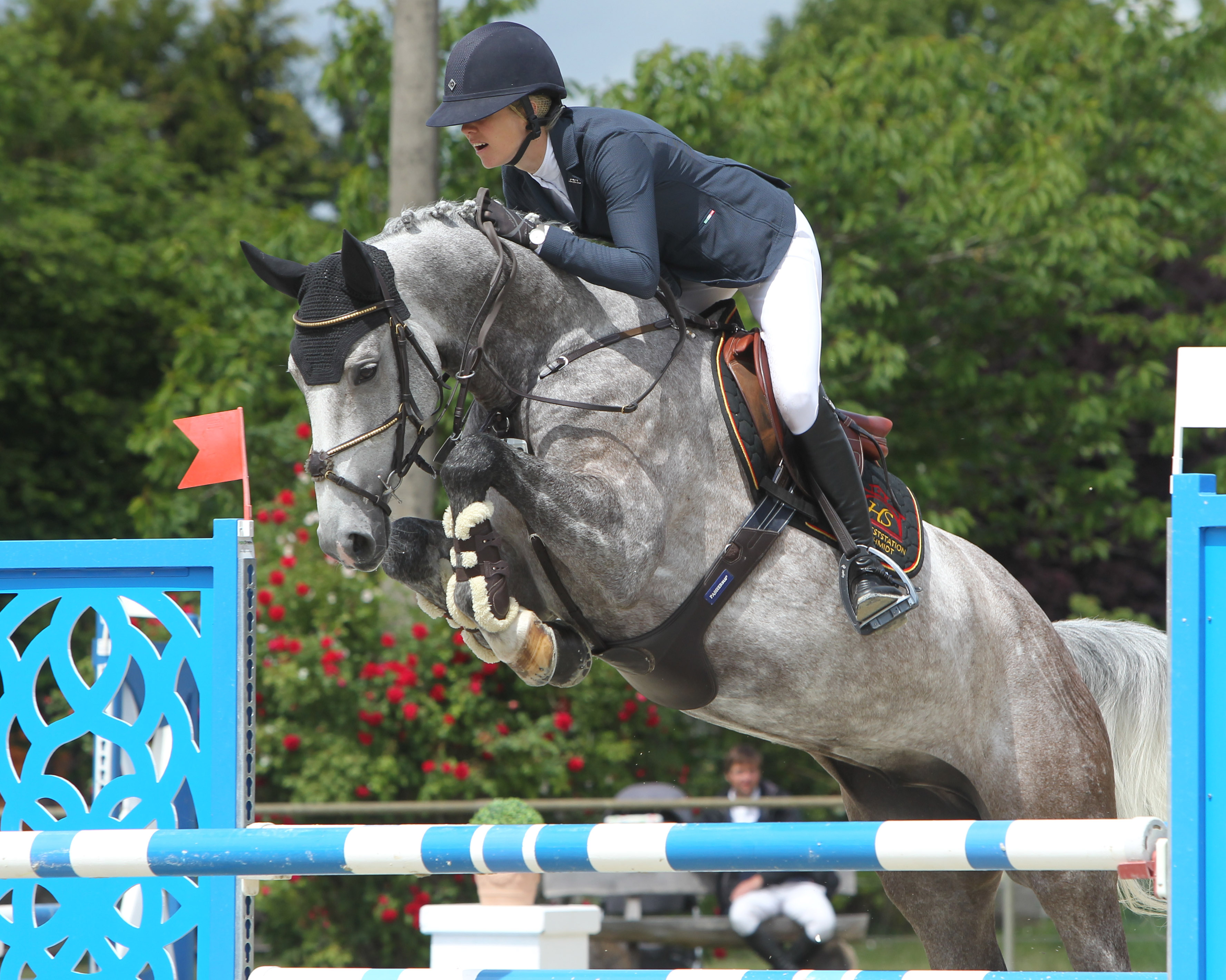 Klare Siegerin der Qualifikation für 5-jährige Pferde zum Bundeschampionat wurde Denise Svensson aus Neu Benthen mit dem Cellestial-Sohn Celino. © Jutta Wego