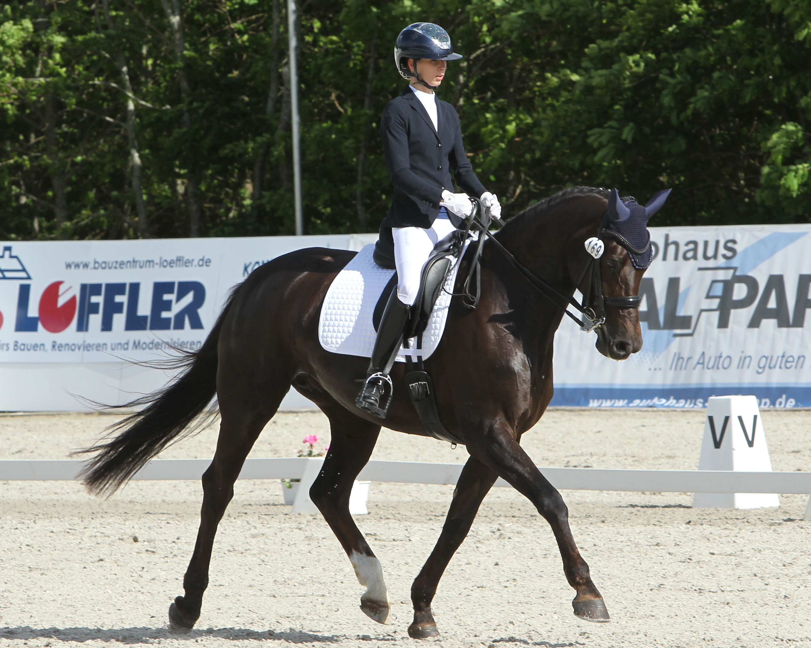 Die Zwei-Sterne M-Dressur (Aufgabe M8) hat Lily Schrenk (Trent) auf der 11-jährigen Stute Quiness D gewonnen. © Archiv Wego