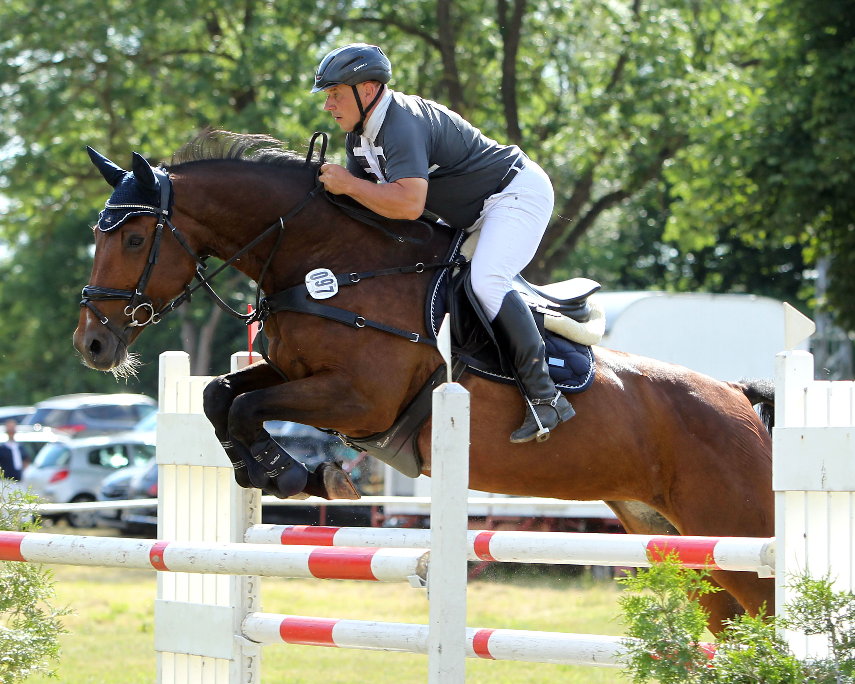 Hausherr Enrico Finck hat beim Ü40 Turnier in Spoitgendorf mit Cronau die 2. Wertungsprüfung der großen Tour gewonnen. © Jutta Wego