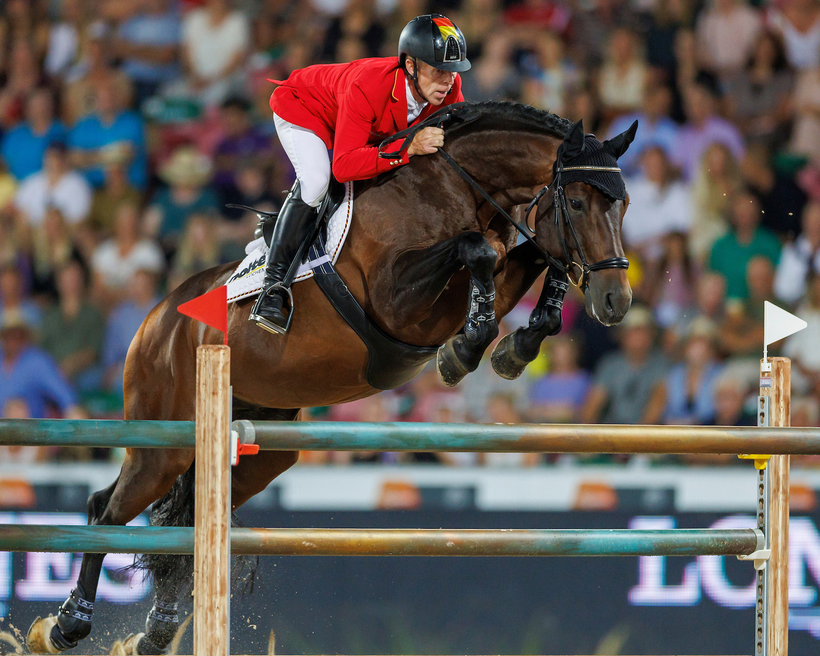 Marcus Ehning und Stargold bei der WM in Herning 2022. Foto: Stefan Lafrentz