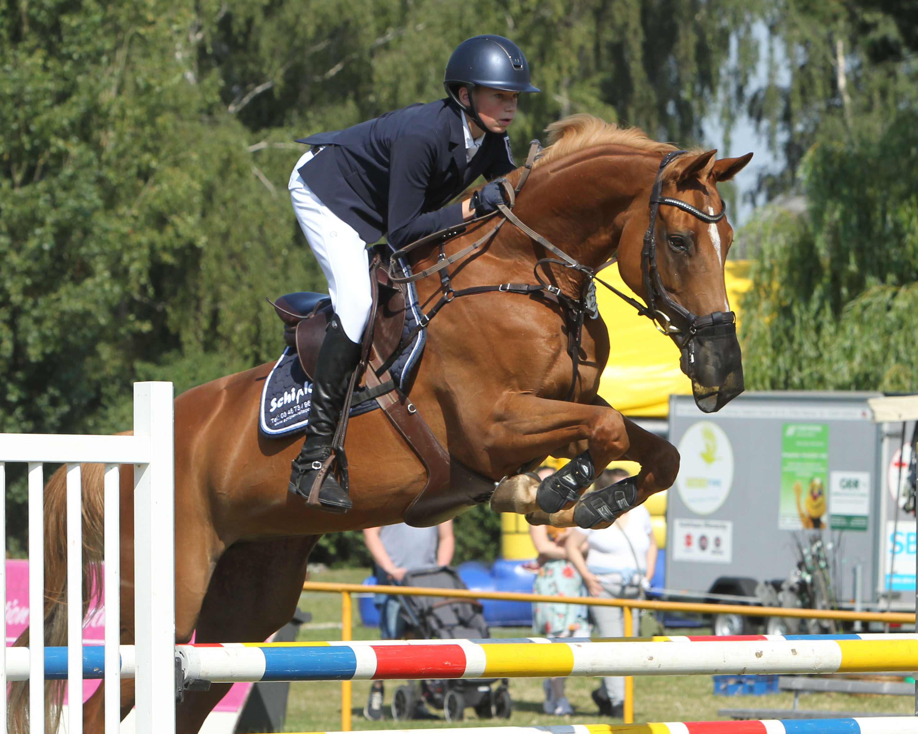 Hendrik Greve (hier mit Zora), der 16-jährige Bruder von Johann der ebenfalls für den RFV Gadebusch reitet, liegt bei den U18 Junioren mit 8.178 Punkten in Front. © Jutta Wego