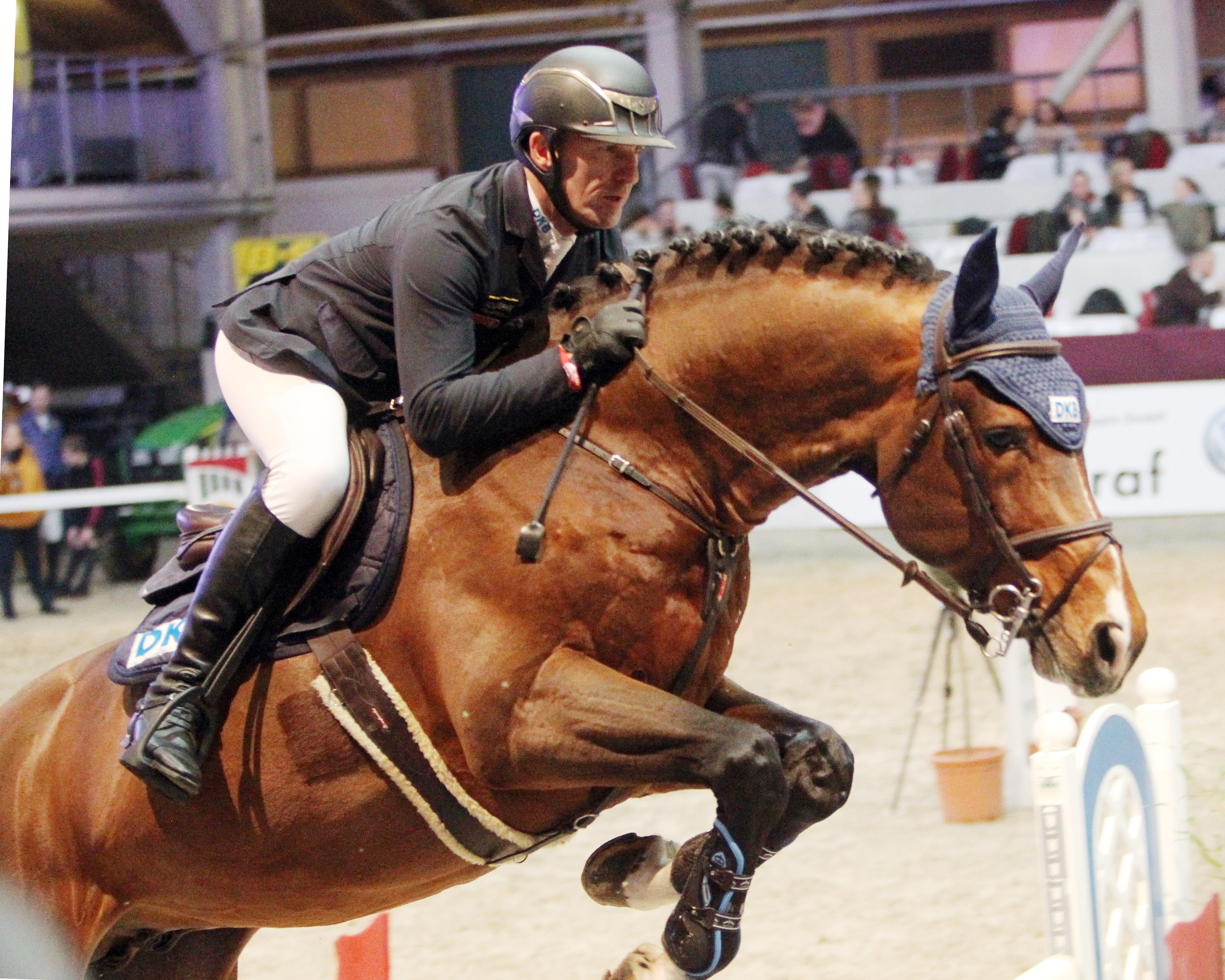 Bei den Springreitertagen in Negernbötrel wurde Holger Wulschner am Mittwoch mit dem Hengst Diamant de Plaisir Zweiter im Zwei-Sterne M und S-Springen. © Jutta Wego