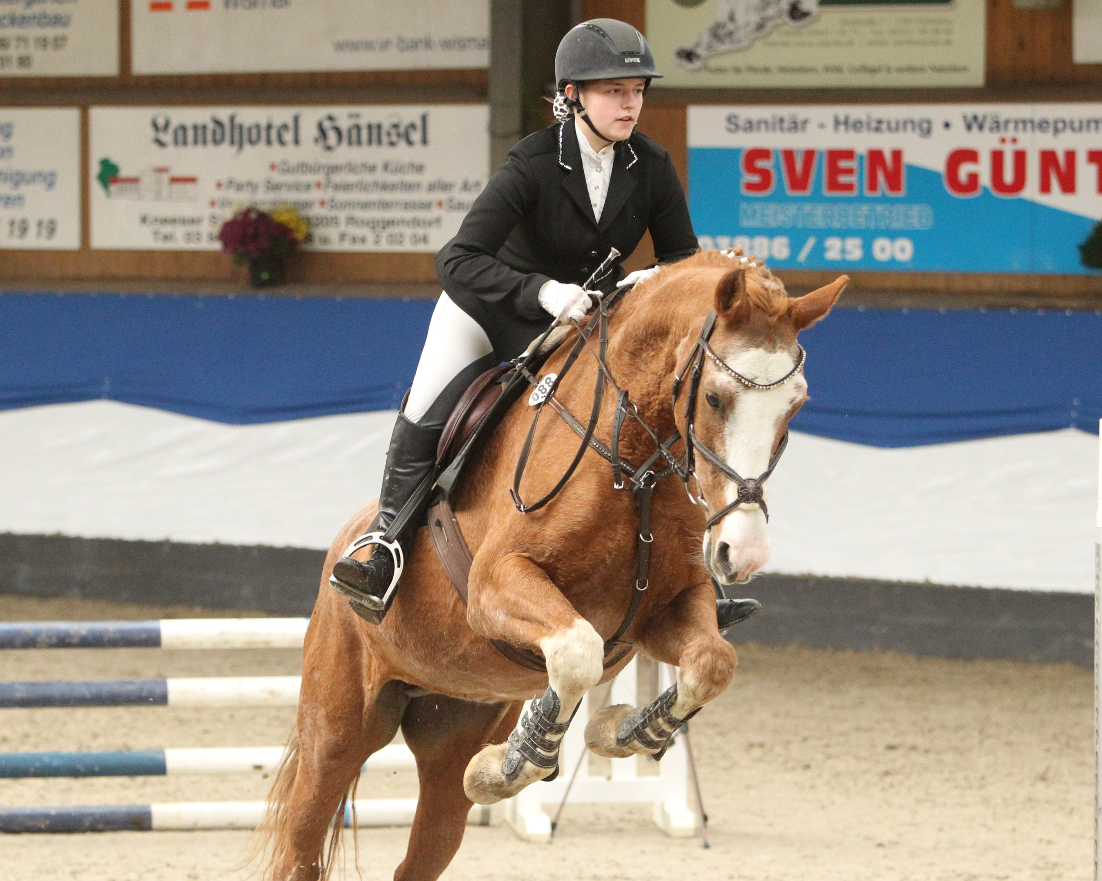 Der Kreismeistertitel unter den U18 Reitern in Klasse E ging an Maria Bathmann (Carolinenhof/Pogez) auf Grandele. © Jutta Wego