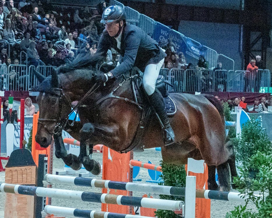 André Thieme wurde im Großen Preis mit seiner Nachwuchshoffnung, dem 9-jährigen Perigueux-Sohn Paule S, Dritter. © KaLo