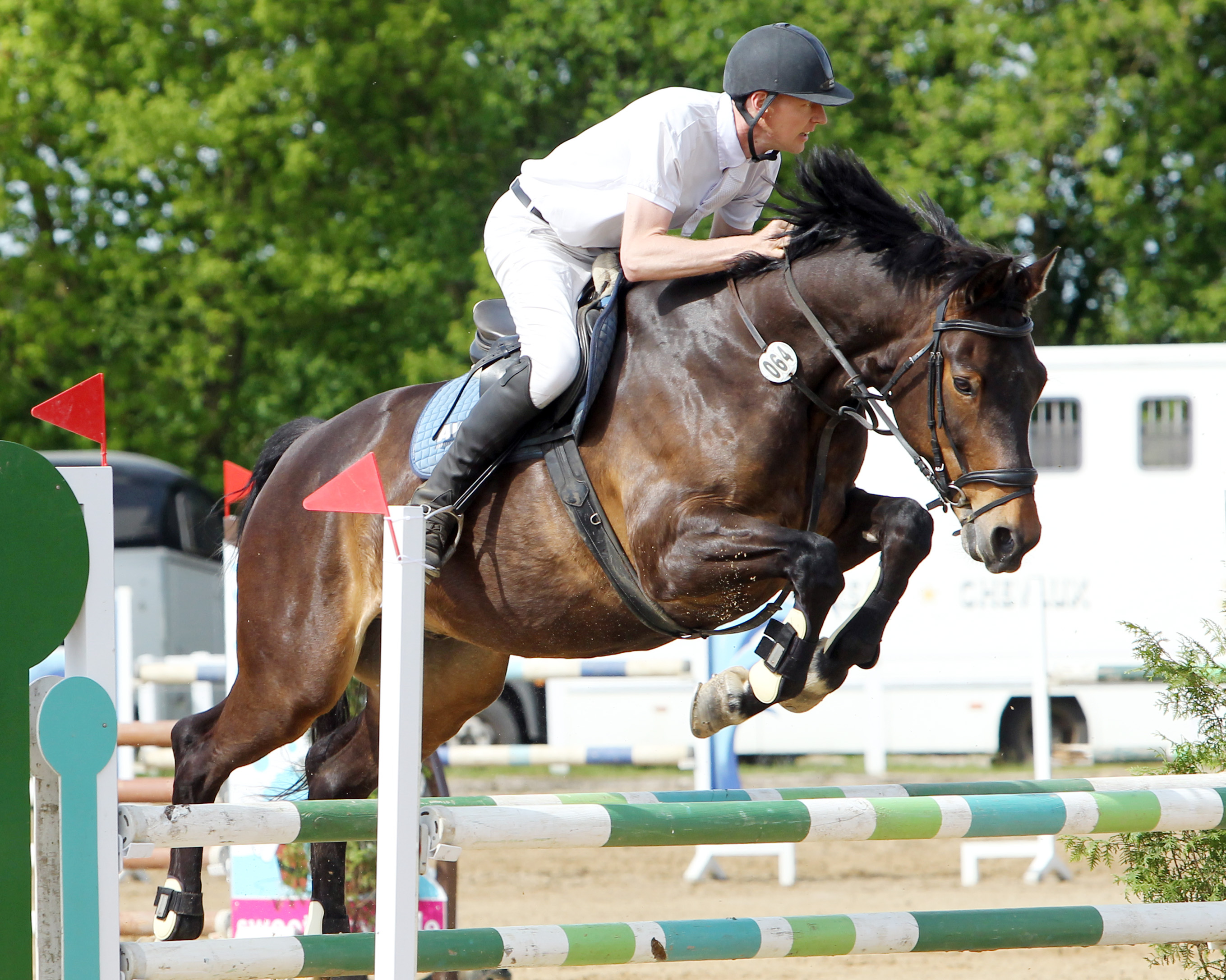 Das Hauptspringen der Klasse L hat Andreas Wulff aus Wittstock mit Landmann vor Enrico Finck gewonnen. © Jutta Wego