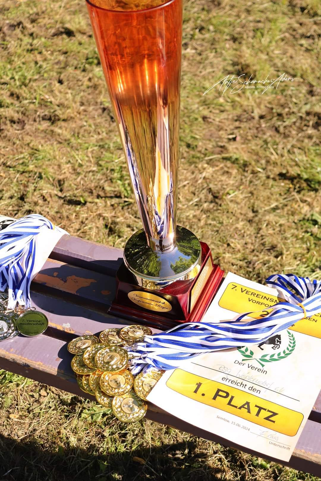 Die Trophäen die die siegende RSG Wöpkendorf mit nach Hause nahm.