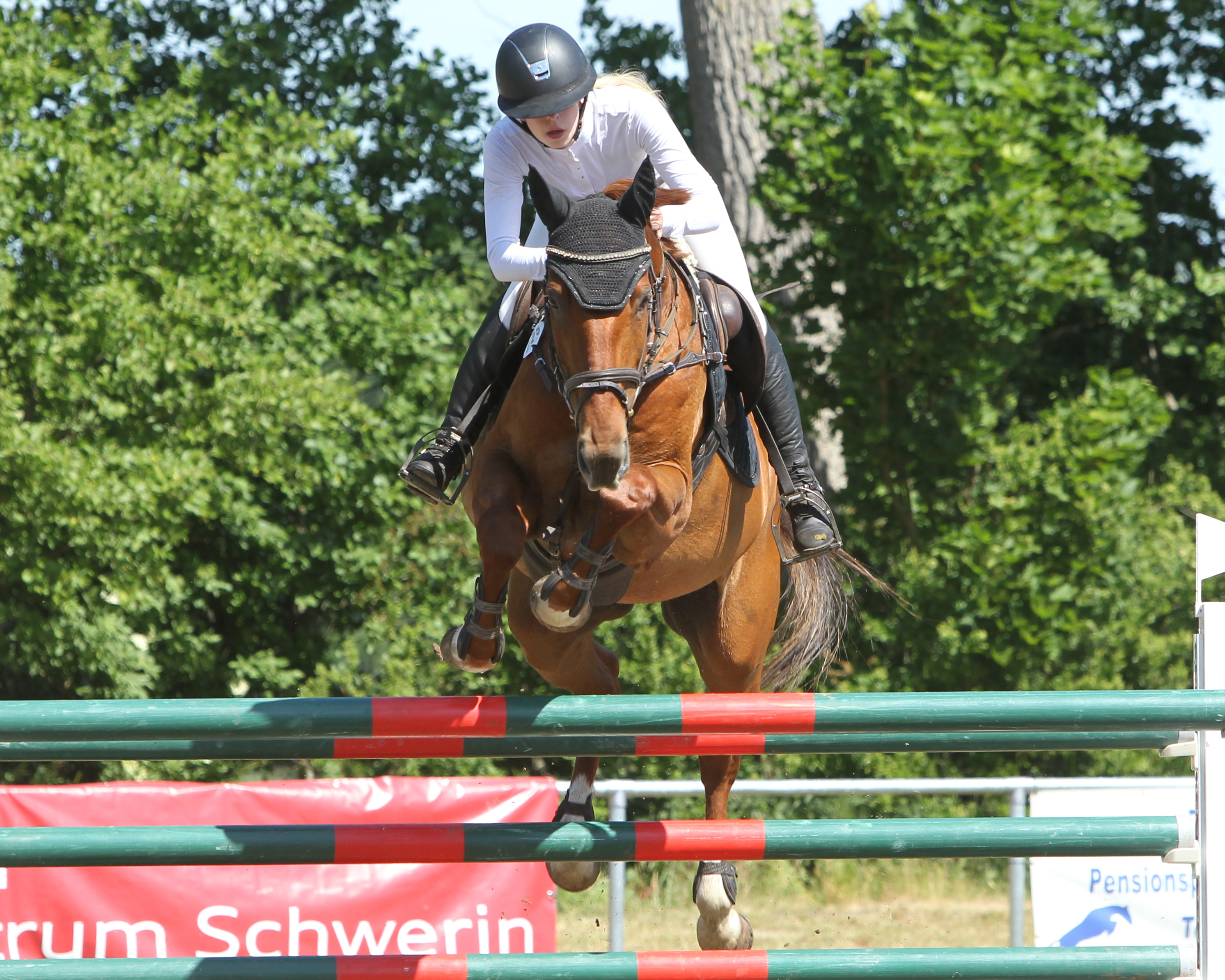 In einem weiteren Zwei-Sterne M-Springen am Sonntag siegte Alina Maack mit Bernadett. © J.Wego