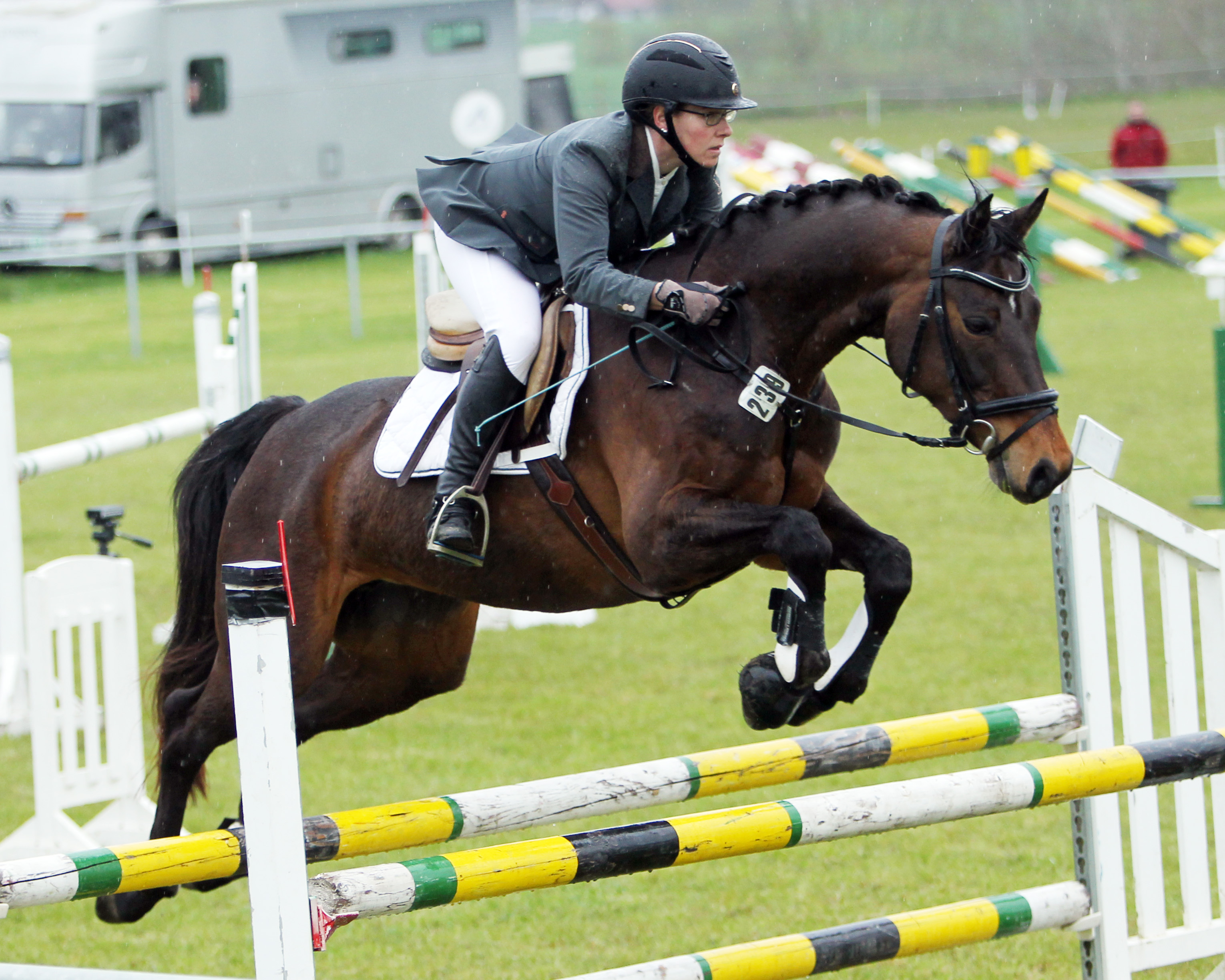 Antje Füsting hat ihren Sieg mit Levke in Miltzow im Hauptspringen der Klasse L aus dem Vorjahr verteidigt. © J.Wego