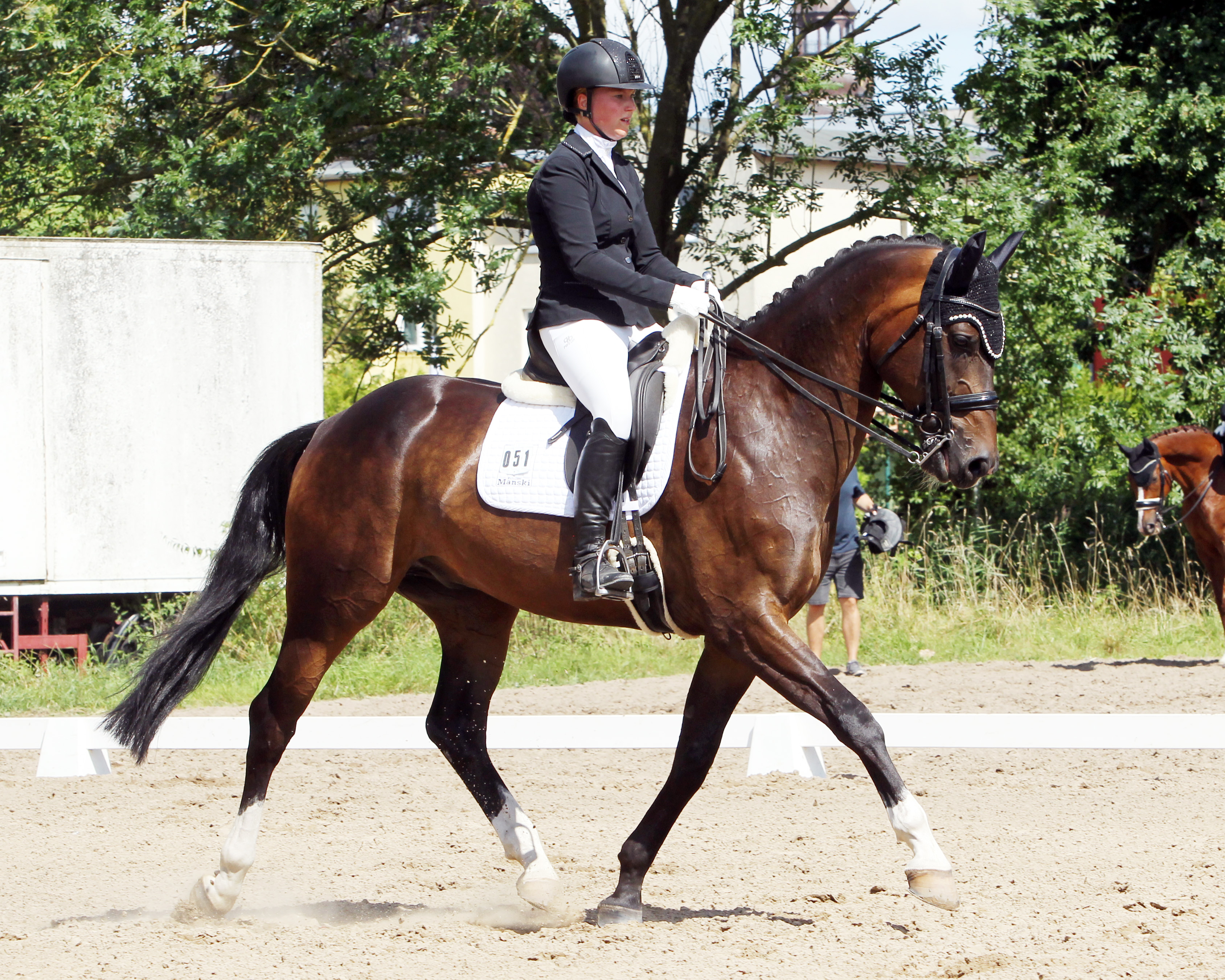 Die Kandaren L-Dressur gewann Ann-Christin Mehl (Zingst) mit Wertnote 7,6 auf Falegro vor Stella Baranowski und Goldkind. © J.Wego