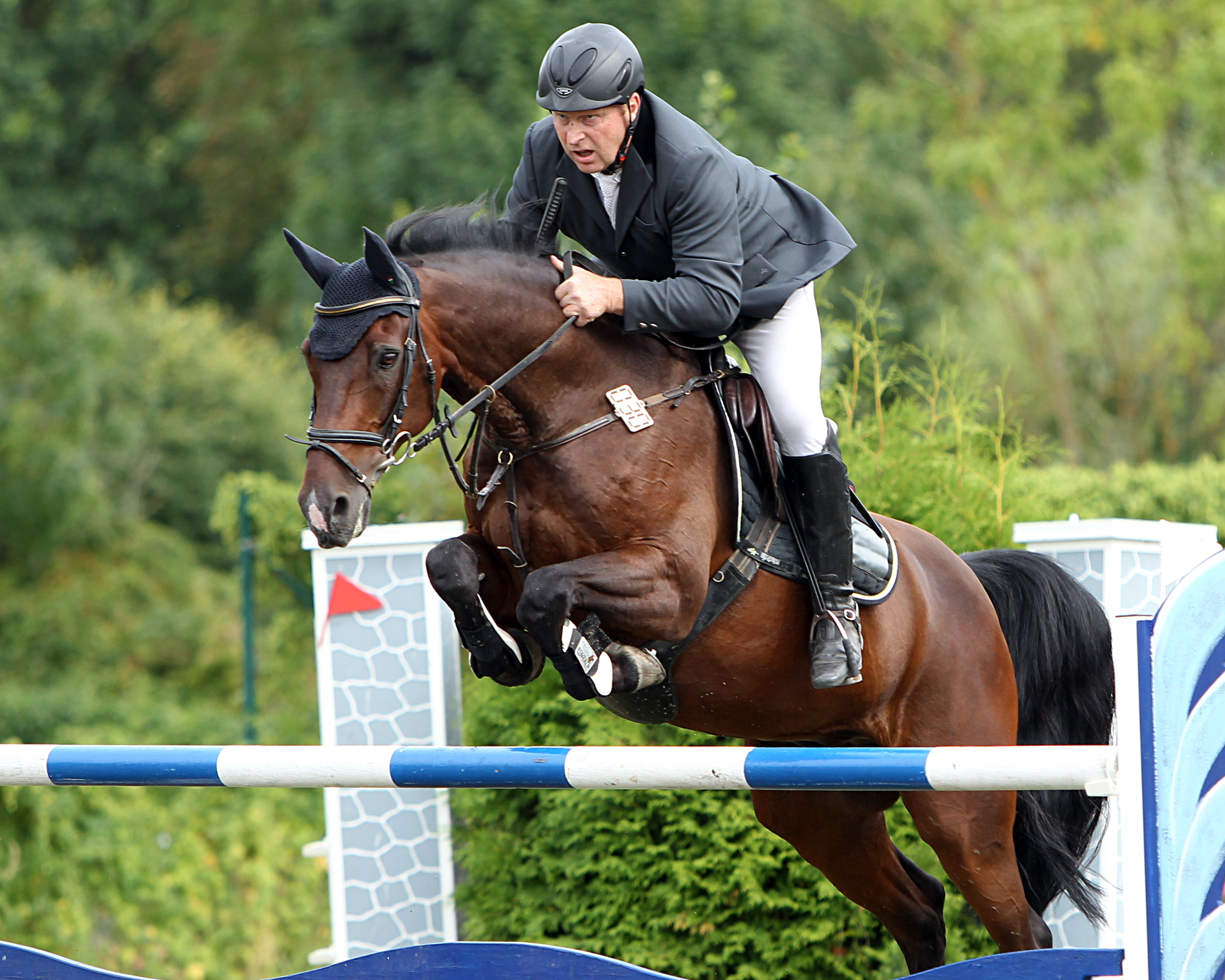 Das Zwei-Phasen-Springen Klasse M am Samstag gewann Mike Ortmann (Malchow) mit Caillou. © J.Wego