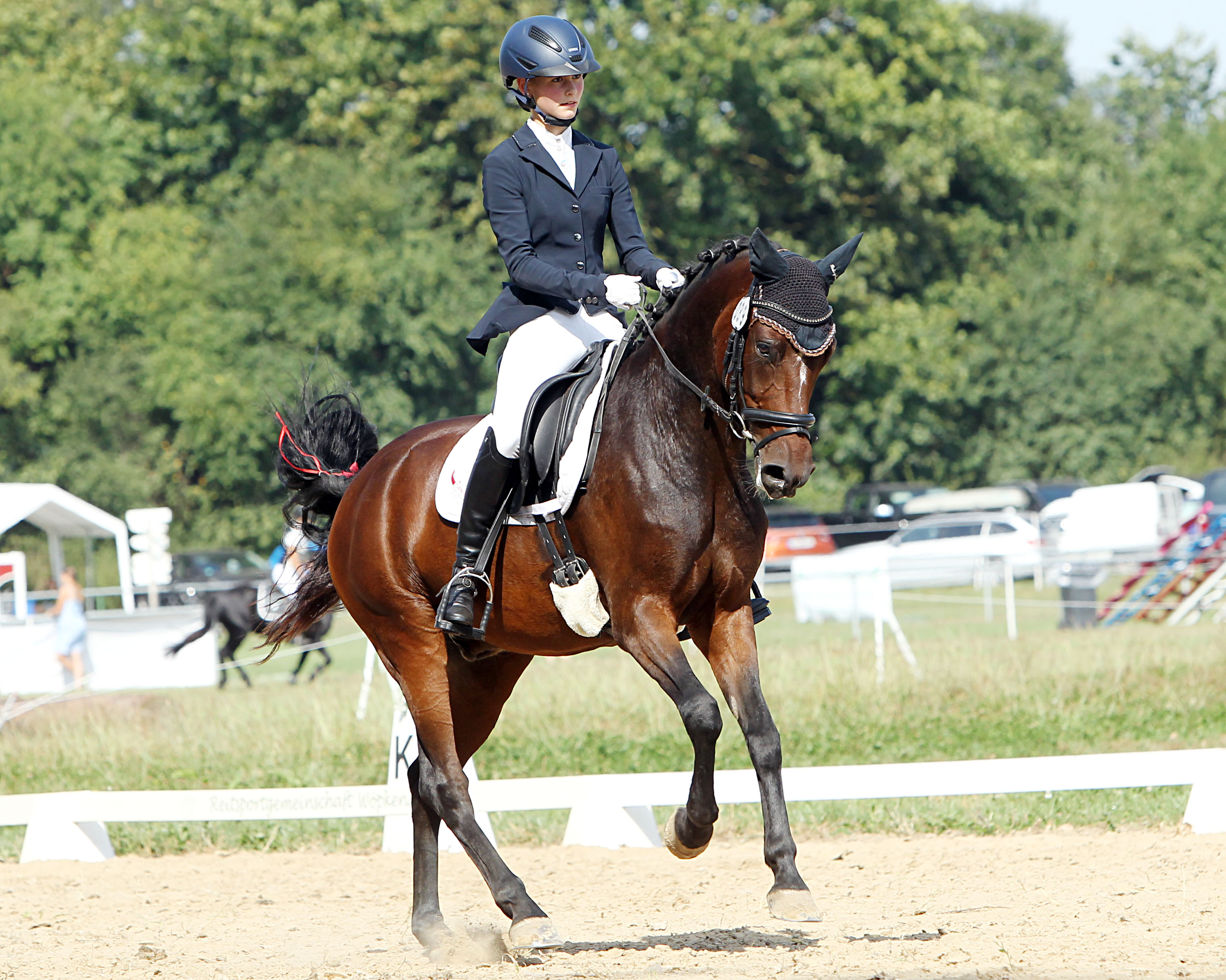 Höchste Prüfung in Groß Stubben war eine Dressurreiterprüfung Klasse L in der Corinne Rieger vom Reitclub Passin mit Nix Nils den 2. Platz belegte. © J.Wego