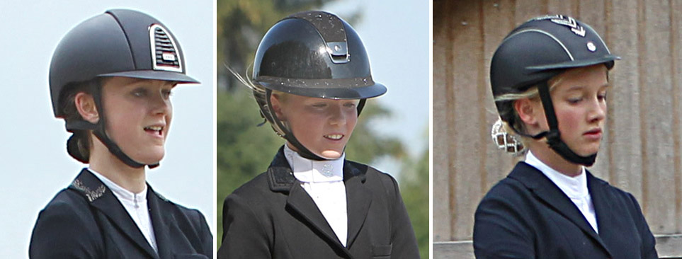Die drei Erstplatzierten in der Einlaufprüfung und im Finale zum Nürnberger Burg Pokal der Junioren-Dressurreiter von Mecklenburg-Vorpommern: v.r. Siegerin Pauline Linde (16, Tentzerow), Reservesiegerin Madita Lucia von Klitzing (14, Zingst) und die Dritte Lina Lange (14, Kühlungsborn). © J.Wego