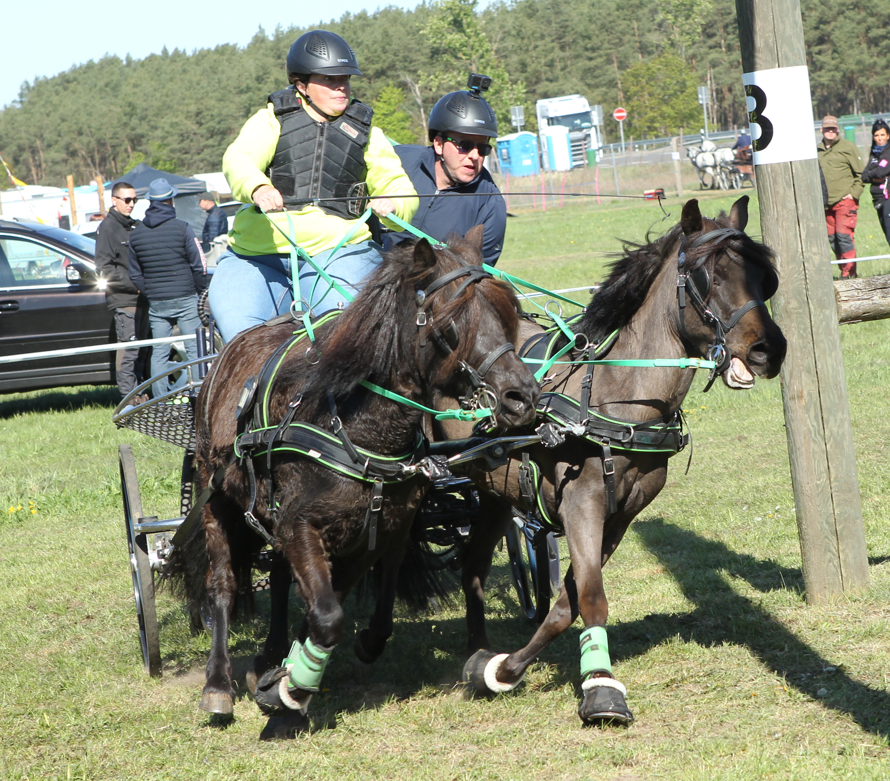 Stephanie Kalsow (Lewitzer RFV) mit den Deutschen Classic-Ponys Erna von Krummesse und Jolanda Be Cool von Krummesse. © J. Wego