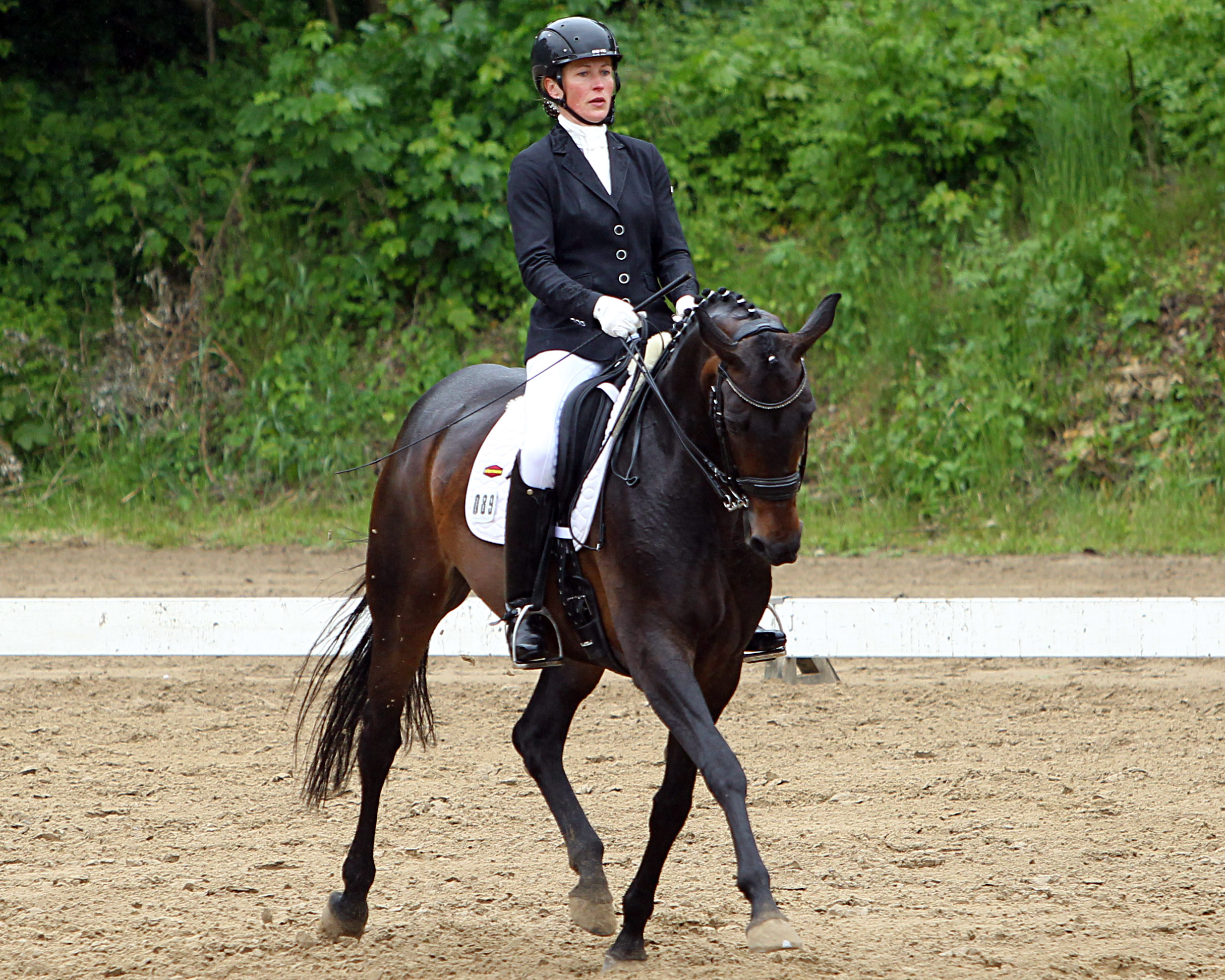 Siegerin der L-Dressur L5 und Zweite in der M-Dressur wurde Christina Schulz (Stülow) mit der 8-jährigen Stute Danza Mi. © J. Wego