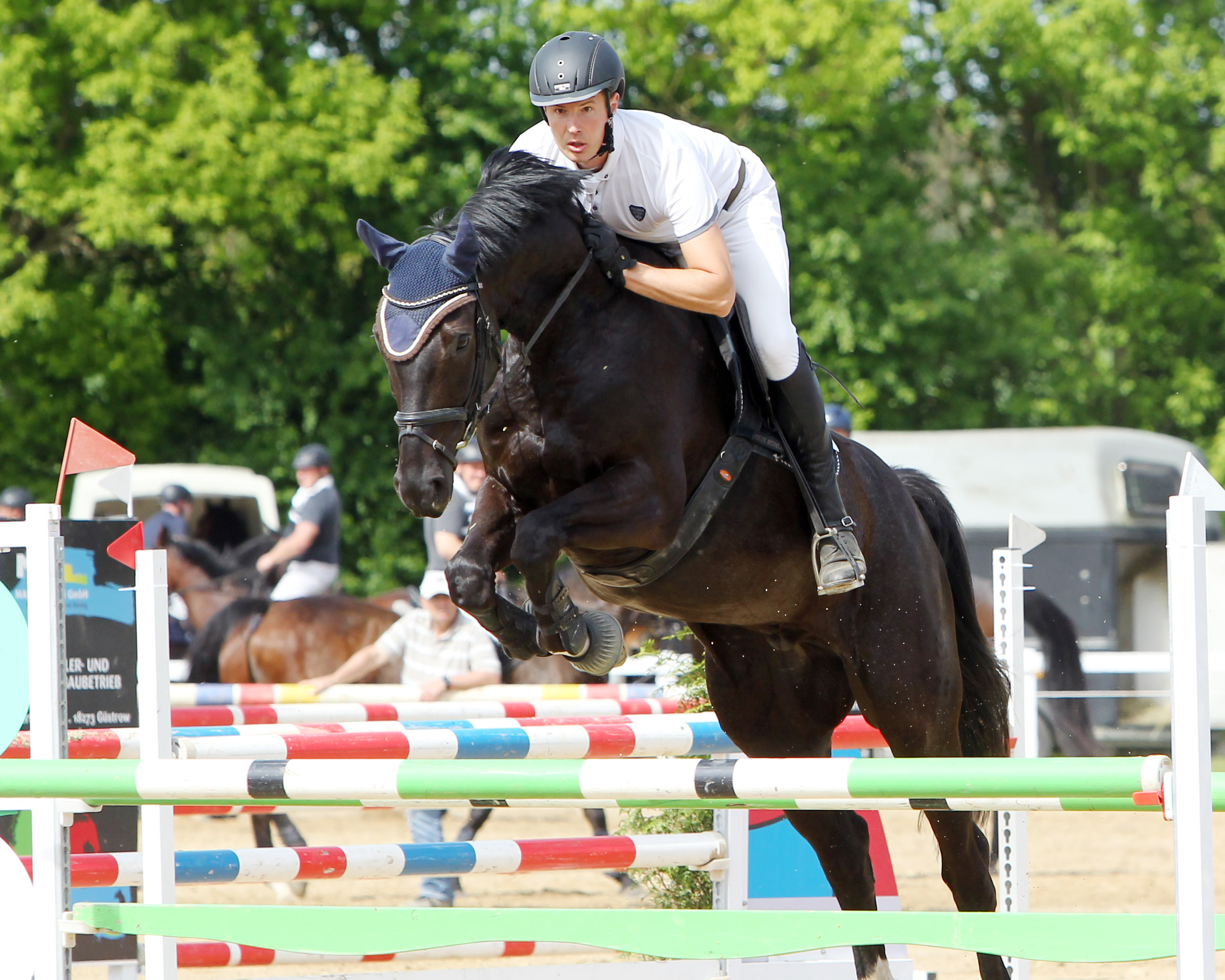 Das L-Springen am Samstag gewann Michael Nische aus Bollewick mit Quintus. © J. Wego