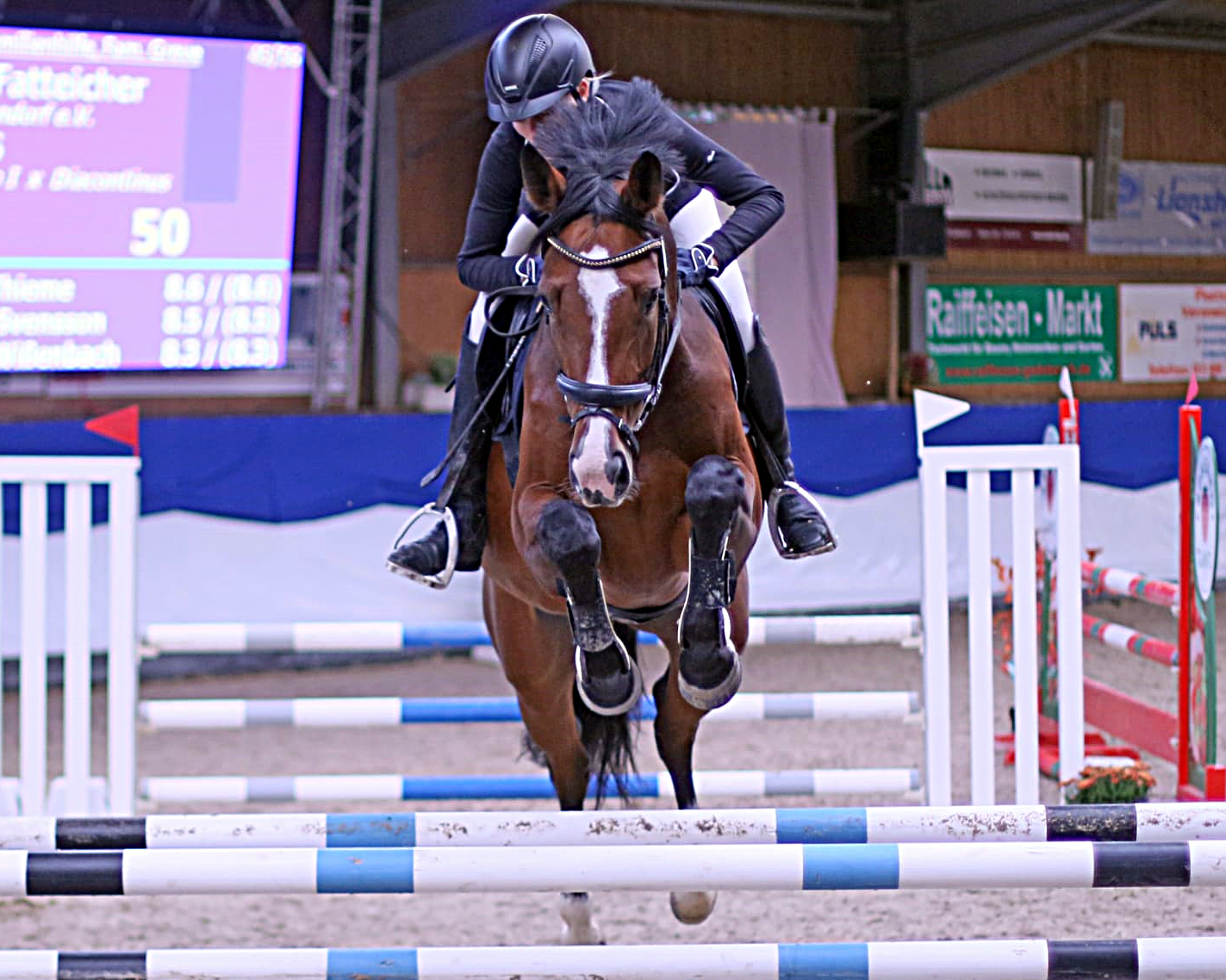 Vielseitigkeitsreiterin Paula Fatteicher aus Neuendorf gewann mit Wertnote 8,5 auf Calle GS die 1. Abteilung der Springpferdeprüfung Klasse L. © KaLo