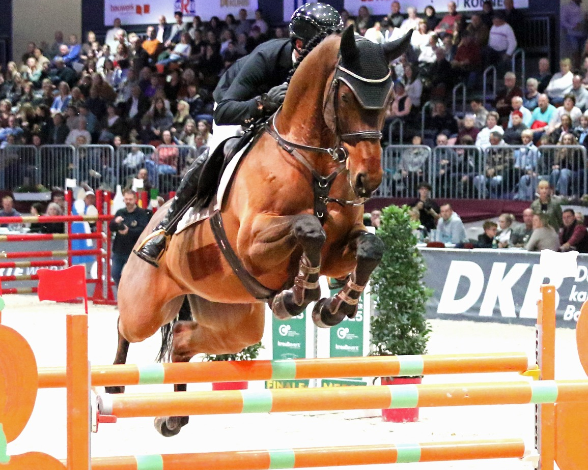 Auch Christoph Lanske war erneut erfolgreich, blieb mit im Mannschaftsspringen mit dem 9-jährigen Armicornit H fehlerfrei und verpasste nur wegen eines Zeitfehlers das Stechen im Großen Preis. © KaLo