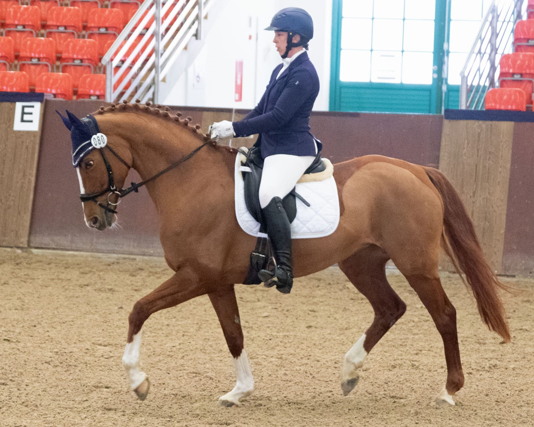 Janette Hacker (RFV Vietgest), auch eine erfolgreiche Vielseitigkeitsreiterin, gewann 2025 das Hallen-Championat bei den Ü40 Amateuren mit Feu d‘ étoile. Sie ist wieder am Start und setzt ihre Hoffnungen diesmal auf die Pferde La dernière chance und Sannebell. © J.Wego