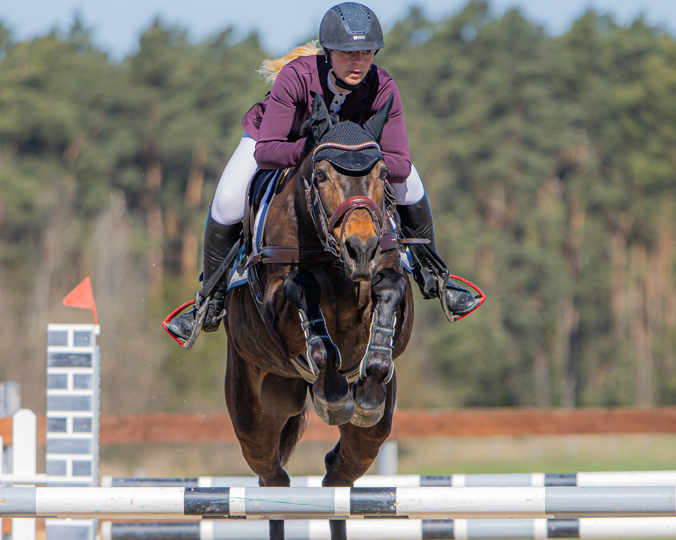 Die 21-jährige Stute Fanny ist wieder in bester Form, die unter Paulin Binz (Dubnitz) beide L-Springen gegen die Uhr gewann. © Sophia Boge