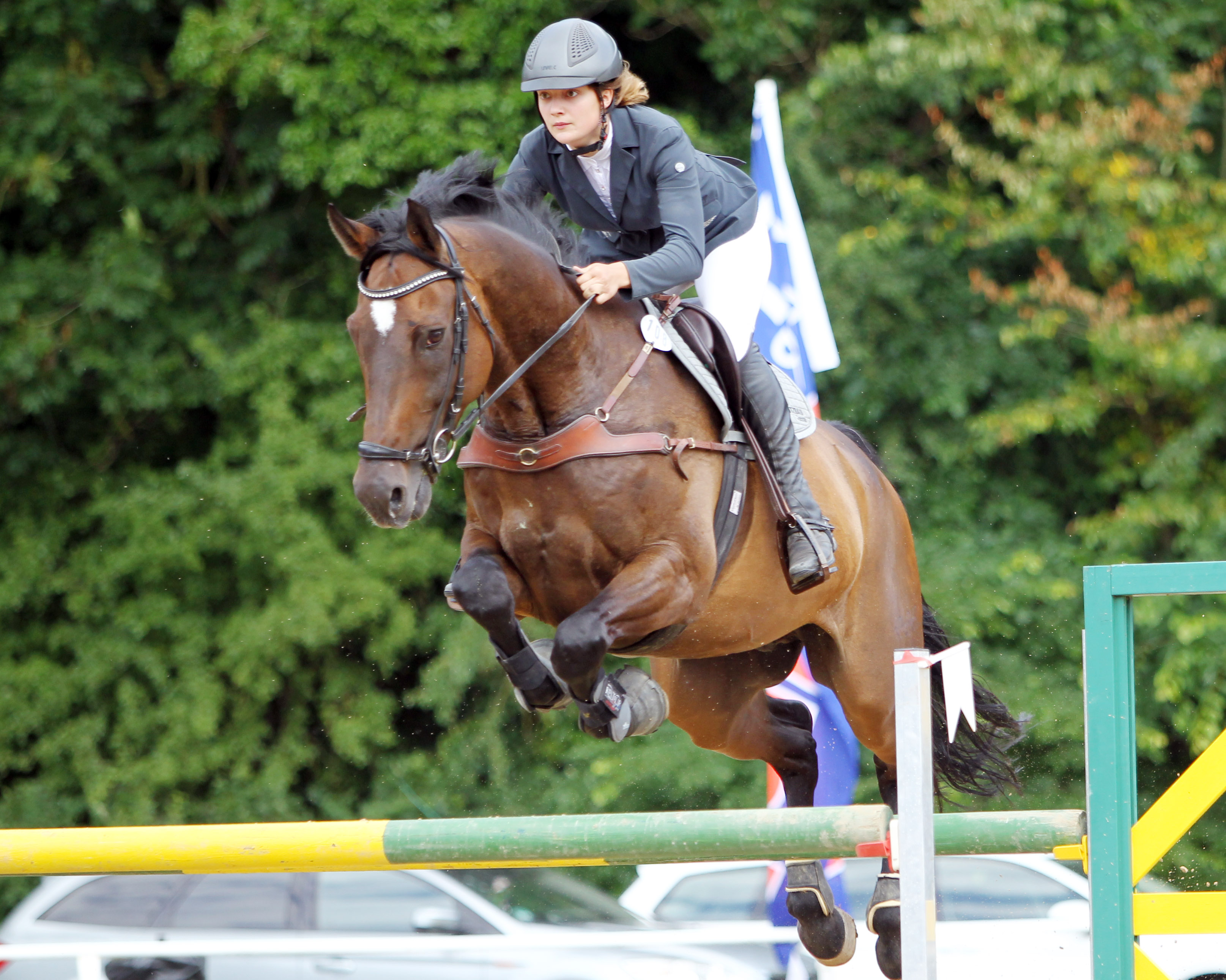 Das Andre Mainz Gedächtnisspringen (Kl. A2*) gewann ein Ronja Schmitz (Sternfeld) mit Conquistador. © Archiv Wego