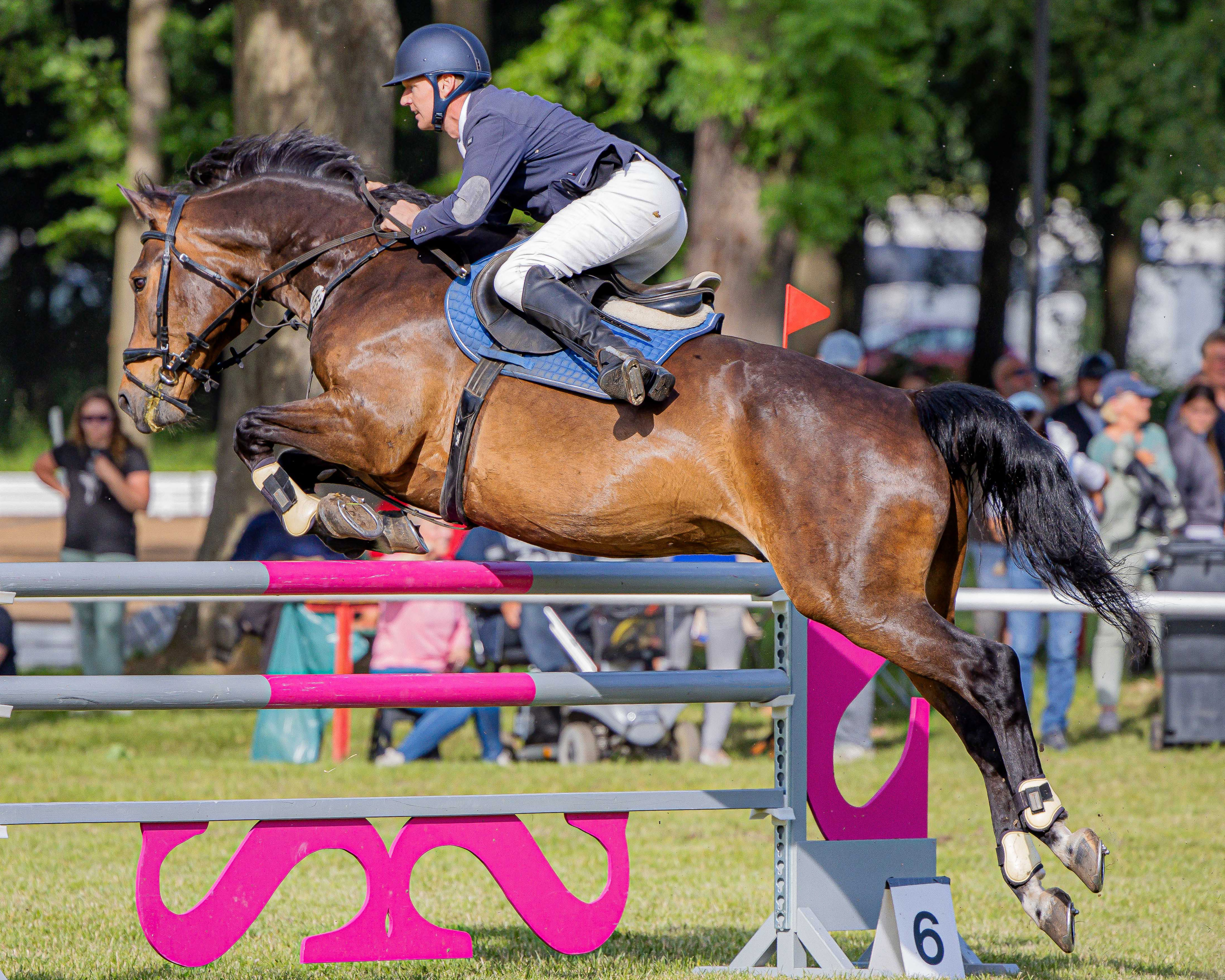 Sieger des Championats von Ludorf, ein M-Punktespringen, wurde diesmal Andreas Wulff aus Wittstock mit Landmann. © S.Boge
