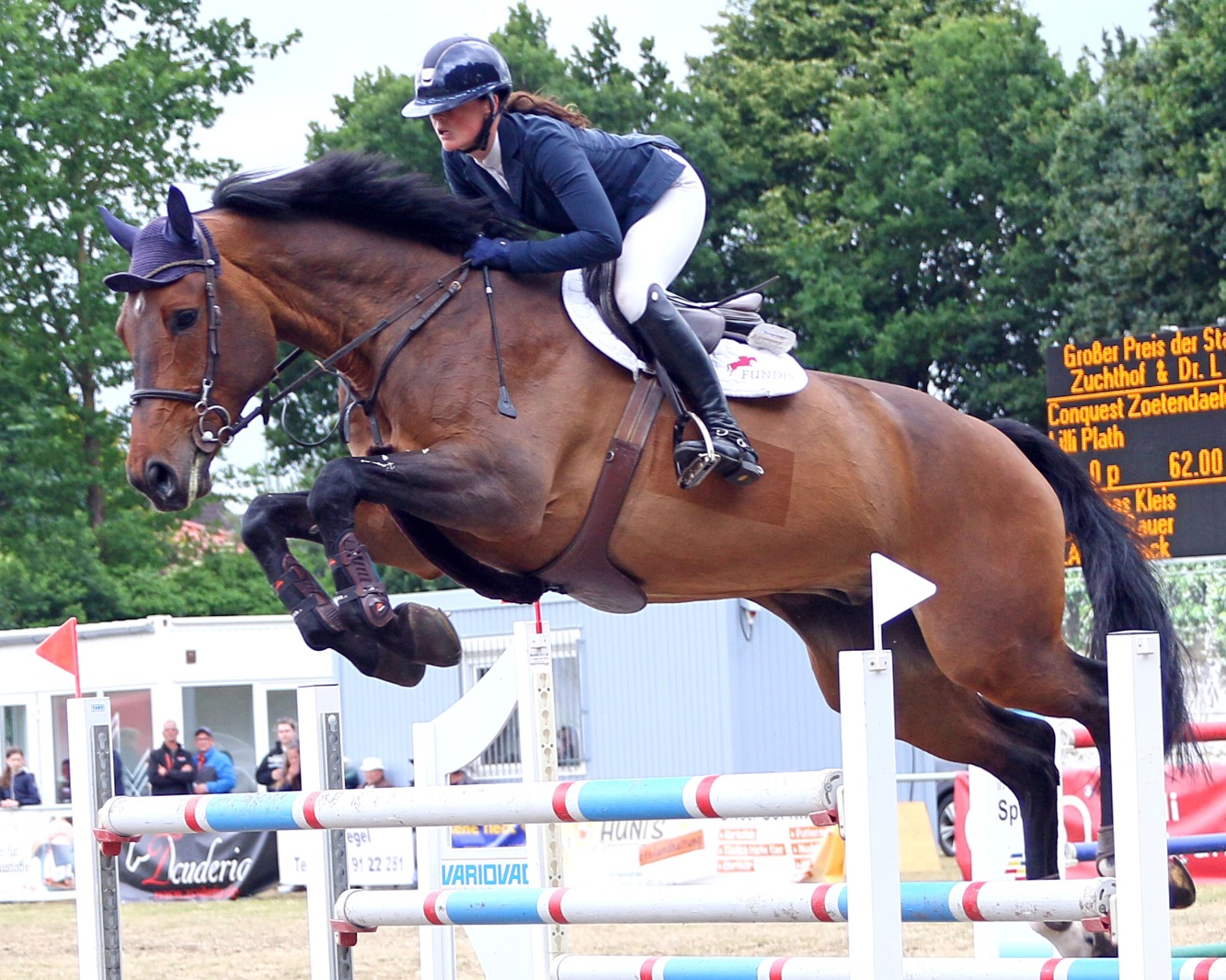 Platz 2 im Großen Preis von Rehna mit fehlerfreiem Stechen ging an Lilli Plath (Poel) mit Conquest Zoetendaele Z. © KaLo