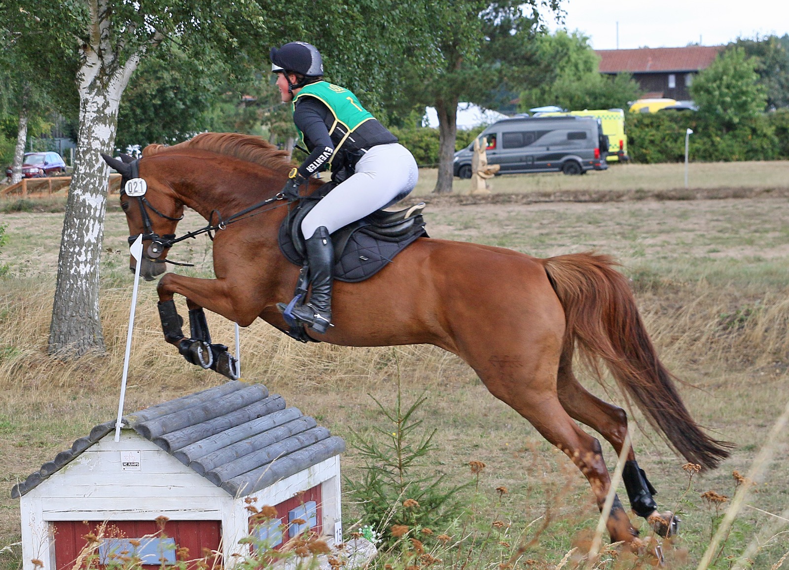 Mit ihrem Dressurergebnis von 31 Strafpunkten gewann Emelie Bürenheide die Vielseitigkeitsprüfung Klasse L in Lupendorf auf der 9-jährigen Stute Cassedy. © KaLo
