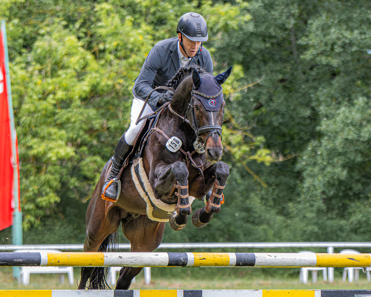 Sieger des Championats wurde Steffen Lubahn mit Festival L, ebenfalls ein Pferd aus familieneigener Zucht. © S. Boge