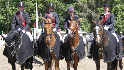 Rügens neue Kreismeister: vl. Jule Kahmann (Trent), Paulin Gramenz (Dubnitz), Claudia Hoppe (Sagard), Simone Schneble (Muhlitz). Foto: Lohrmann