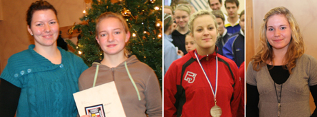 Zum Voltigierkader gehört die Gruppe aus Wedendorf - hier vertreten durch Longenführerin Manja Boldt, sowie die Einzelturnerinnen Josephine Korschen, Sarah Beste und Anne Buchal (v.l.). Foto: Wego