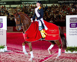 Die Niederländerin Adelinde Cornelissen mit Siegerpferd Jerich Parzival.