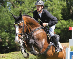 Bei der 1. Etappe der Weltcupsaison 2011/2012 in Oslo wurde Makus Ehning mit Souvenir Zweiter - hier mit Plot Blue in Hamburg. Foto: Wego