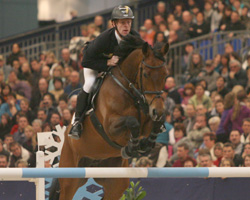 Den Triumpf der Deutschen beim Weltcup Springen in Leipzig komplettierte Marcus Ehning auf Sabrina mit dem 3. Platz. Foto: Wego